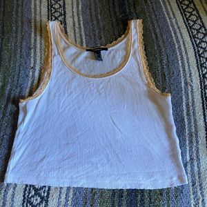 forever 21 white crop tank top
